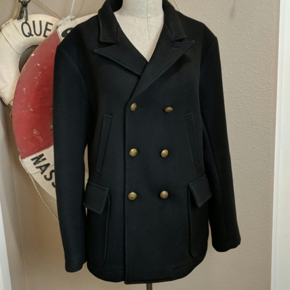 Billy Reid Bond Peacoat, Black